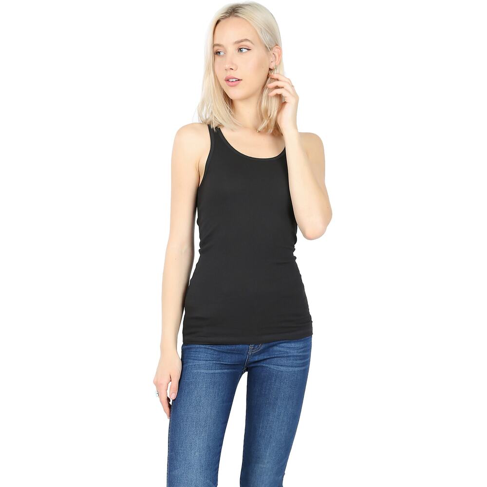 Stretchy ribbed Knit racerback tank (Black)- XLarge